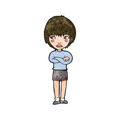 cartoon annoyed woman N168