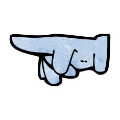 cartoon pointing hand N45