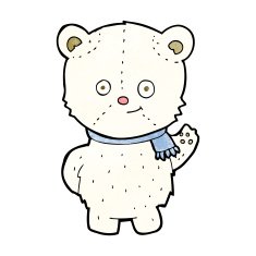 cute cartoon polar bear waving N3