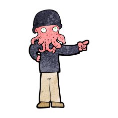 cartoon alien monster man N17