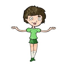 cartoon woman spreading arms N9