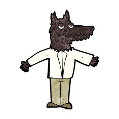 Cartoon Wolf N88