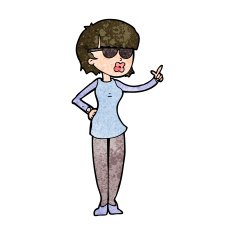cartoon woman wearing spectacles N39