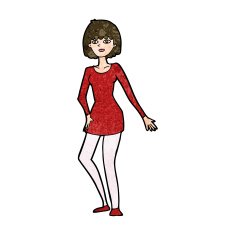 cartoon woman in dress N36