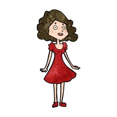 cartoon happy woman in dress N26