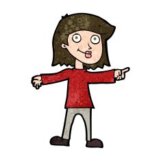 cartoon happy woman pointing N60