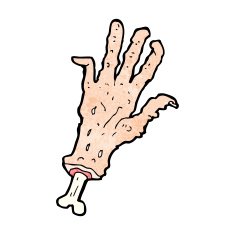cartoon gross severed hand N4