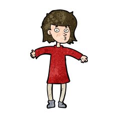 cartoon nervous woman N32