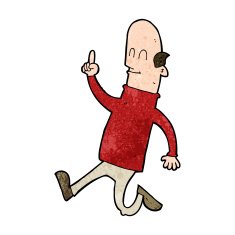 cartoon bald man with idea N20