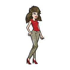 cartoon pretty woman N243