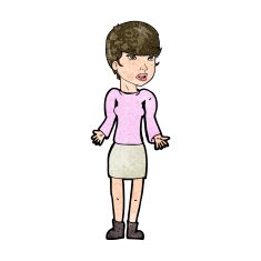 cartoon confused woman N104