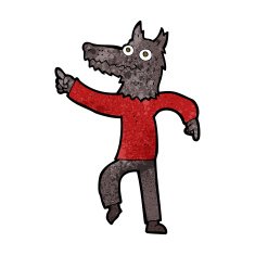 cartoon wolf man N36