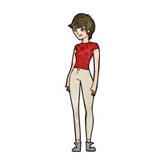 cartoon modern attractive woman N9