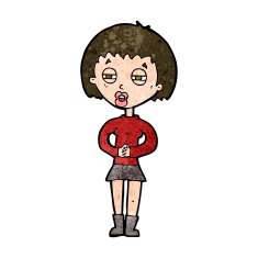 cartoon suspicious girl N9
