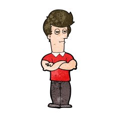 cartoon man with folded arms N27