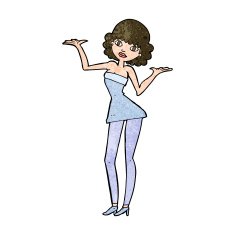 cartoon woman in cocktail dress N17