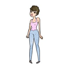 cartoon pretty woman N246