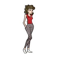 cartoon pretty woman N247
