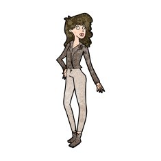 cartoon pretty woman N248