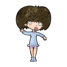 cartoon waving girl N9