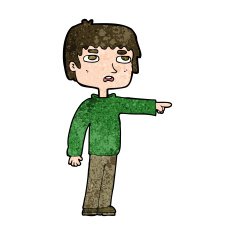 Cartoon Boy Pointing N28