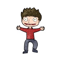 cartoon grinning boy N13