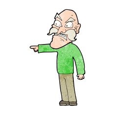 cartoon furious old man N13