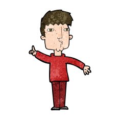 cartoon man raising point N8