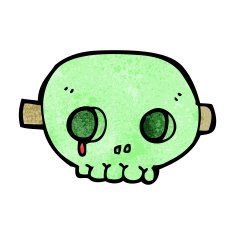 cartoon skull mask N19