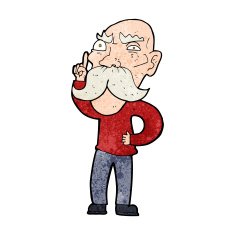 cartoon annoyed old man N58
