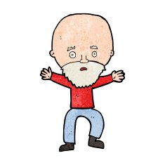 cartoon panicking old man N9