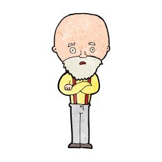 cartoon worried old man N18