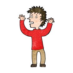 cartoon excited boy N134