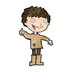 cartoon excited boy N135