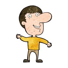 cartoon waving man N58