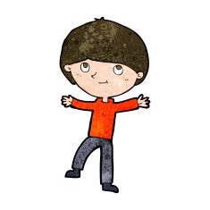 cartoon excited boy N137