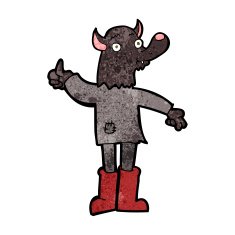 cartoon funny werewolf N14