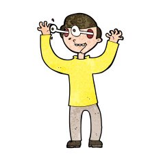 cartoon man with eyes popping out of head N9
