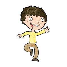 cartoon excited boy N138