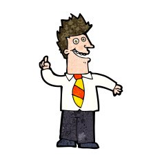 cartoon man with good idea N17