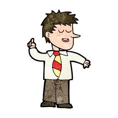 cartoon man with good idea N18