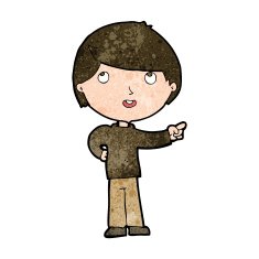 Cartoon Boy Pointing N29