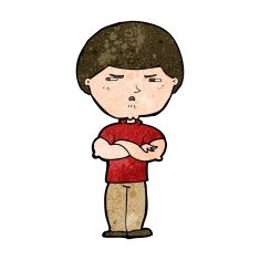 cartoon grumpy man N19