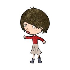 cartoon woman raising eyebrow N13