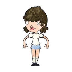 cartoon happy woman N234