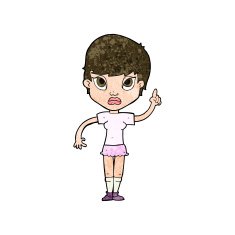 cartoon girl with idea N16