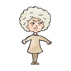 cartoon bitter old woman N17