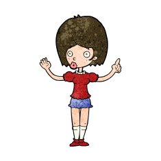 cartoon woman explaining her point N33