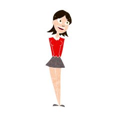 cartoon happy woman N235