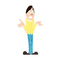 Cartoon Man Shrugging Shoulders N59